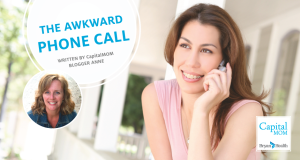 Teen with braces talking on phone outside of house