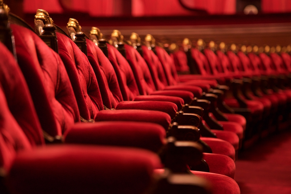 Velvet chairs inside theater