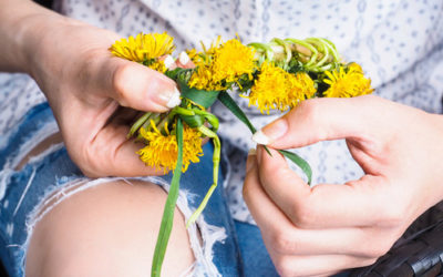 Dandelion Crowns for the Grandkids