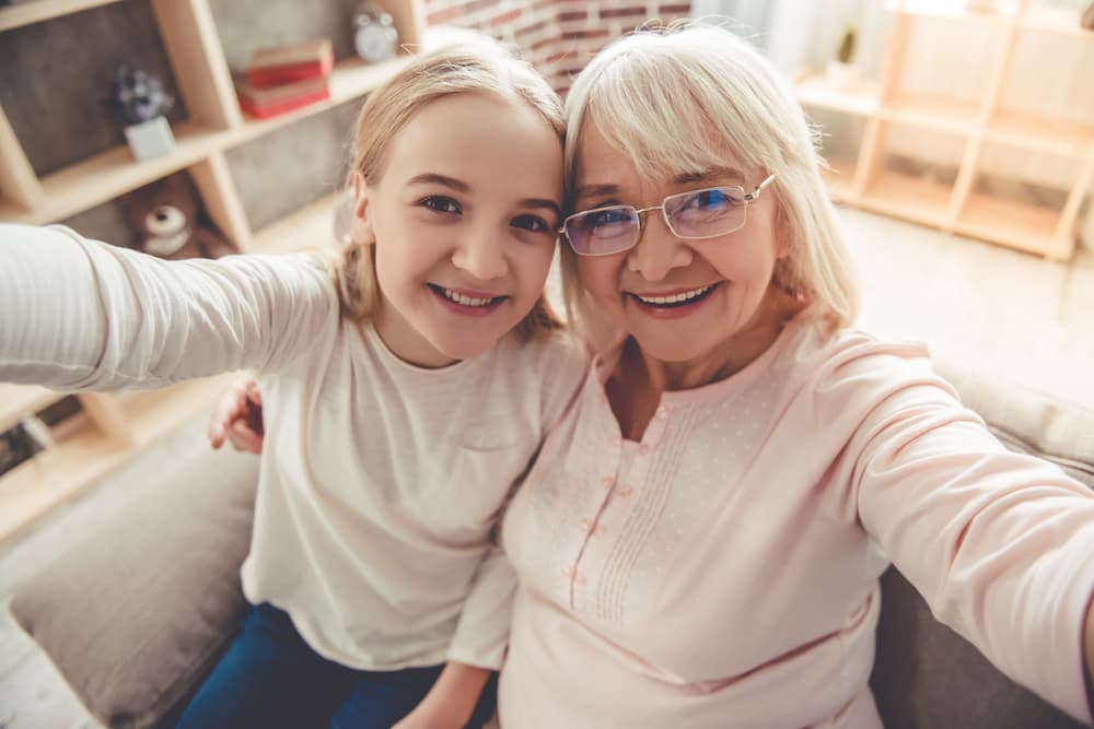 Grandmother selfie with granddaughter