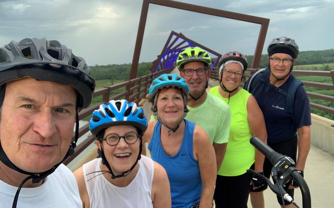 Ellen enjoying retirement with a bike ride with friends