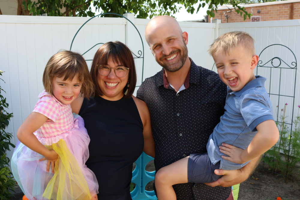 Cassidy with her husband and children