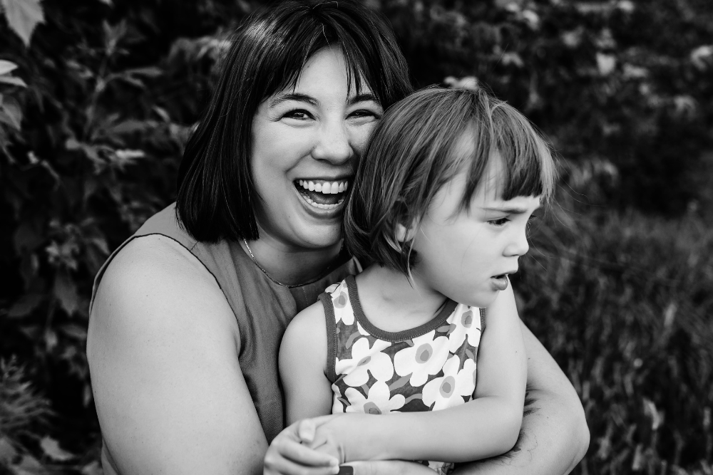 Cassidy holding her daughter